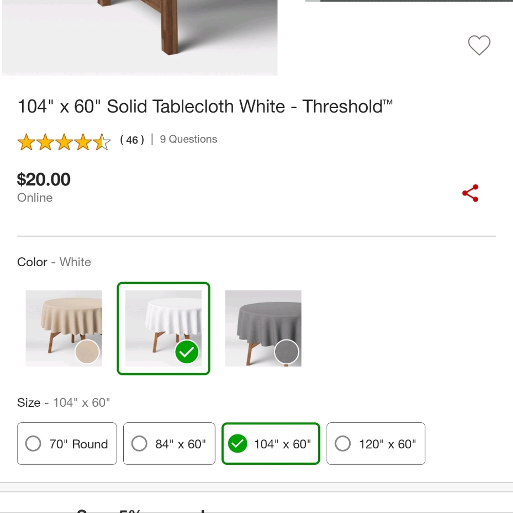 Threshold Oblong Tablecloth White
